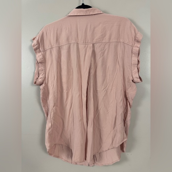 Jachs girlfriend blush nude Pink Cap Sleeve Button Down Shirt size XXL - Picture 6 of 11